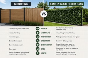 Kant-en-klare Hedera haag als alternatief voor een schutting